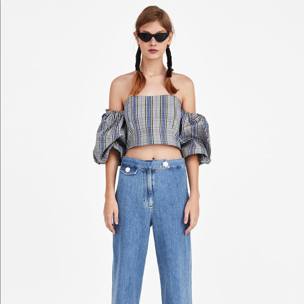 Zara checked crop top